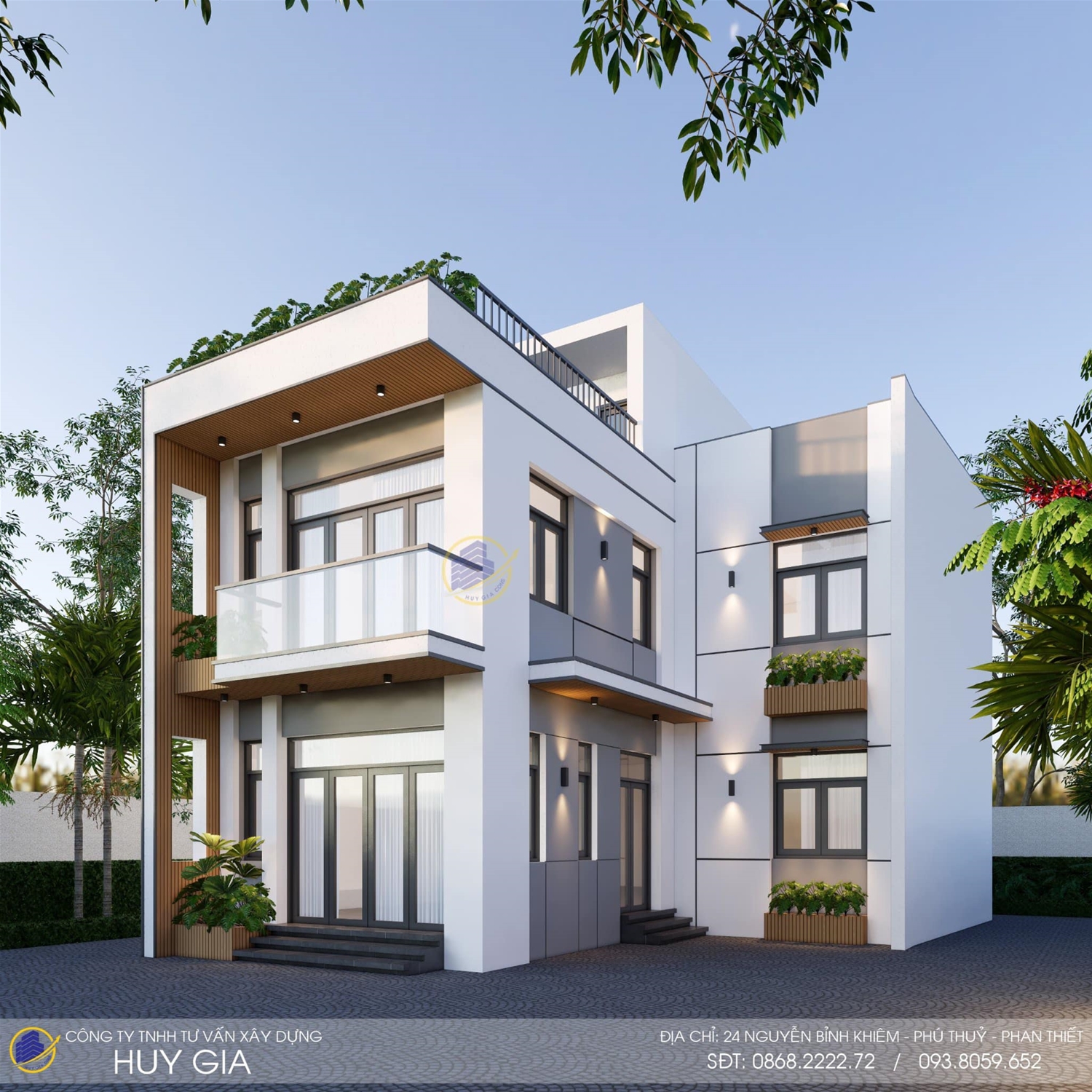 Công trình nhà phố hiện đại, 1 trệt 1 lầu