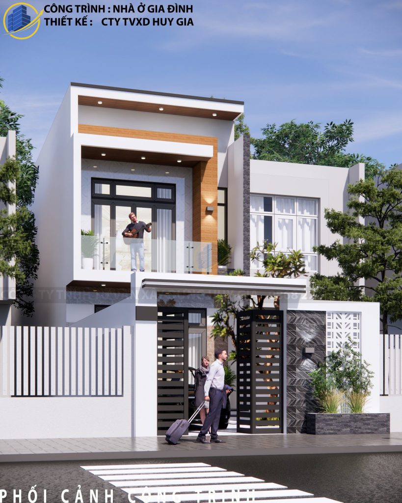 Công trình nhà ở gia đình được thiết kế theo phong cách hiện đại